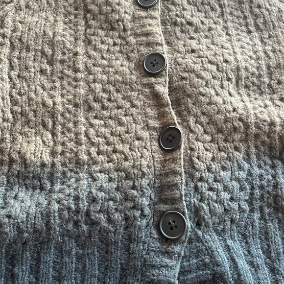 BIRD by JUICY COUTURE szS wool & rabbit button back crop cardigan sweater ombré - Picture 2 of 6